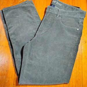 Lands End Mens Gray Corduroy Pants Regular Fit Size 35 Inseam 30
